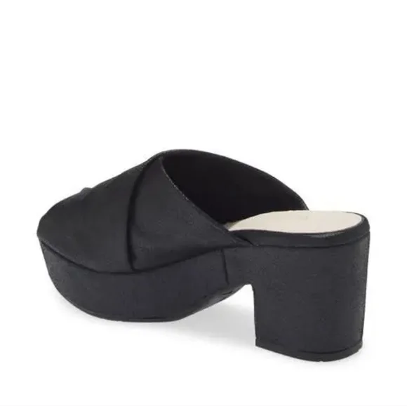 CHOCOLAT BLU CrissCross Platform Sandal Slide Black Shimmer NWOT Unworn 10 - Picture 7 of 14